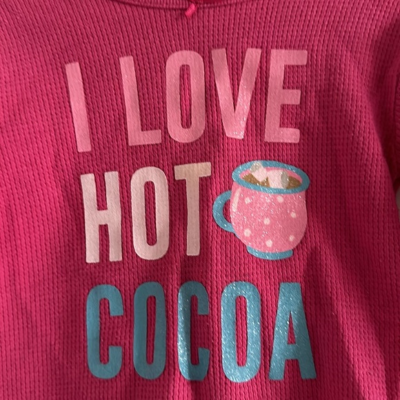 Carters Brand Baby Girl Christmas Pajama Set - Size 18mths “I love hot cocoa” - Picture 3 of 4